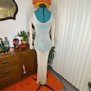 Custom Nude Mesh Dress with Stones